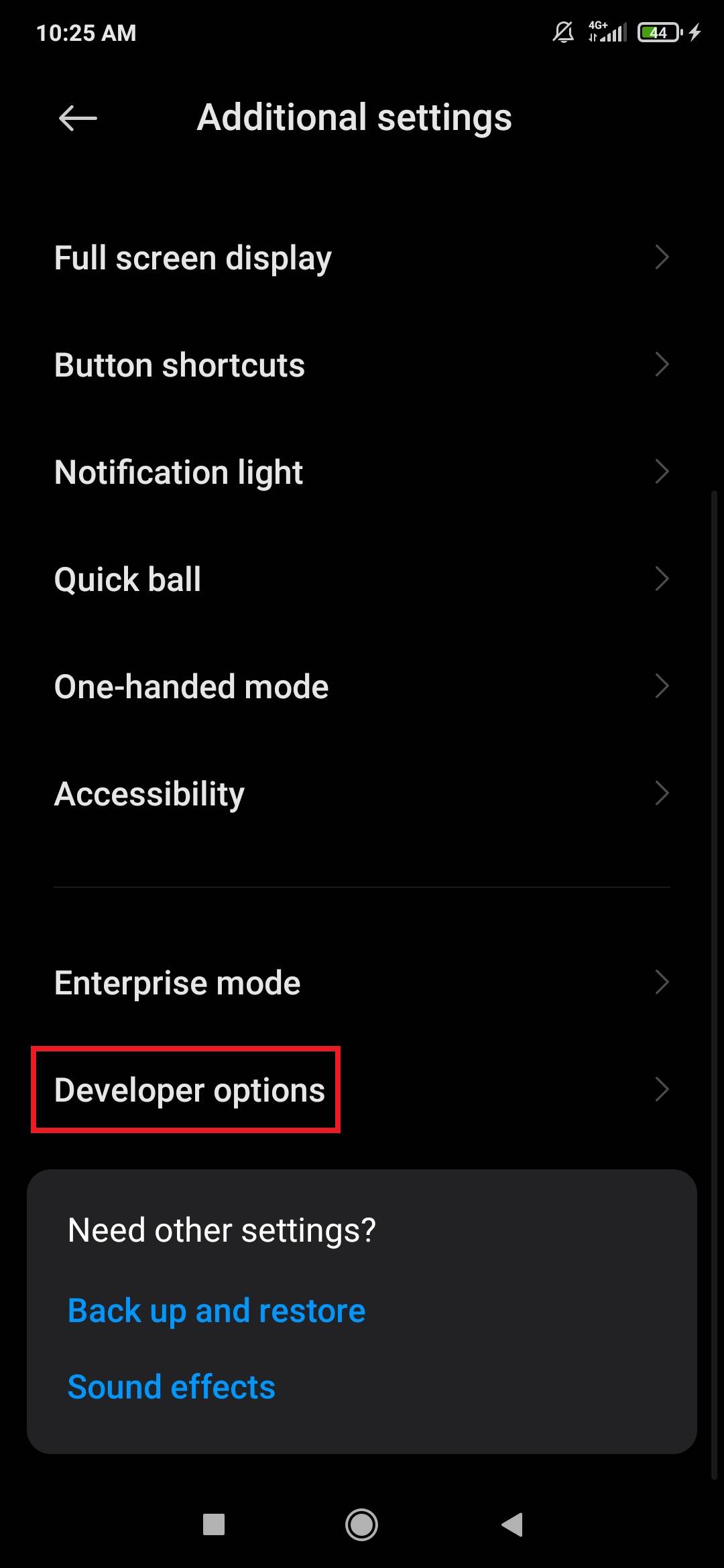 Désactivez les options pour développeurs