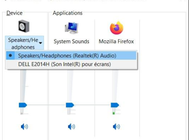 Changez le périphérique de sortie sonore