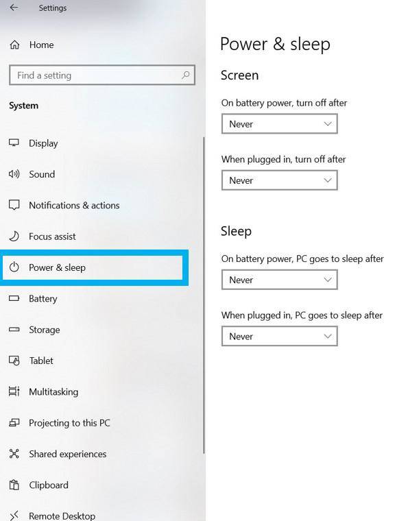 Désactivez le mode veille