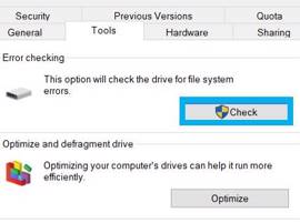 Contrôlez l'état du disque dur