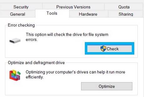 Contrôlez l'état du disque dur