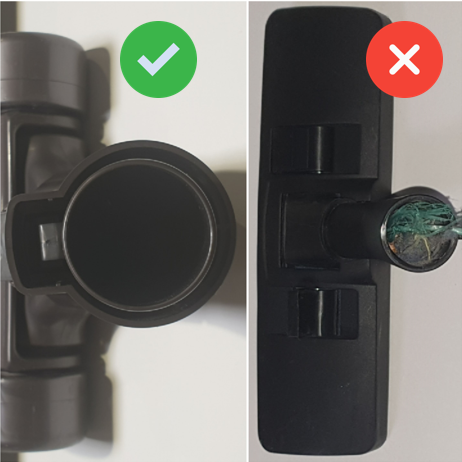 Examinez la brosse et le flexible de l'aspirateur