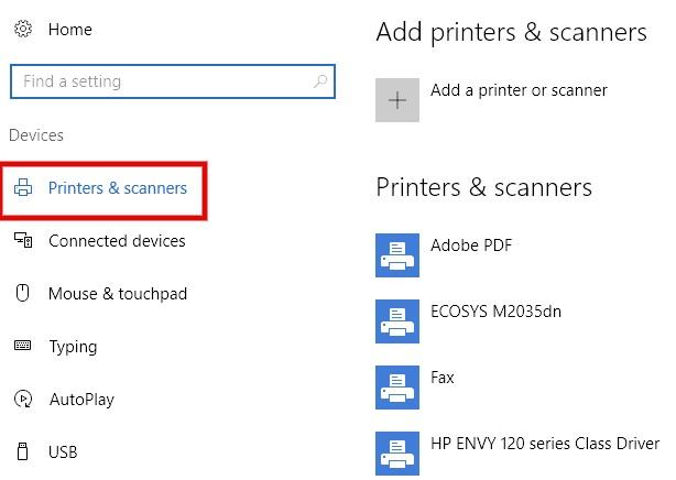 Regardez si le programme d'impression est installé