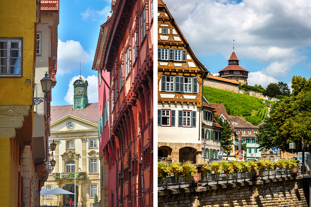 Kleurrijk dorpje Esslingen in Duitsland 
