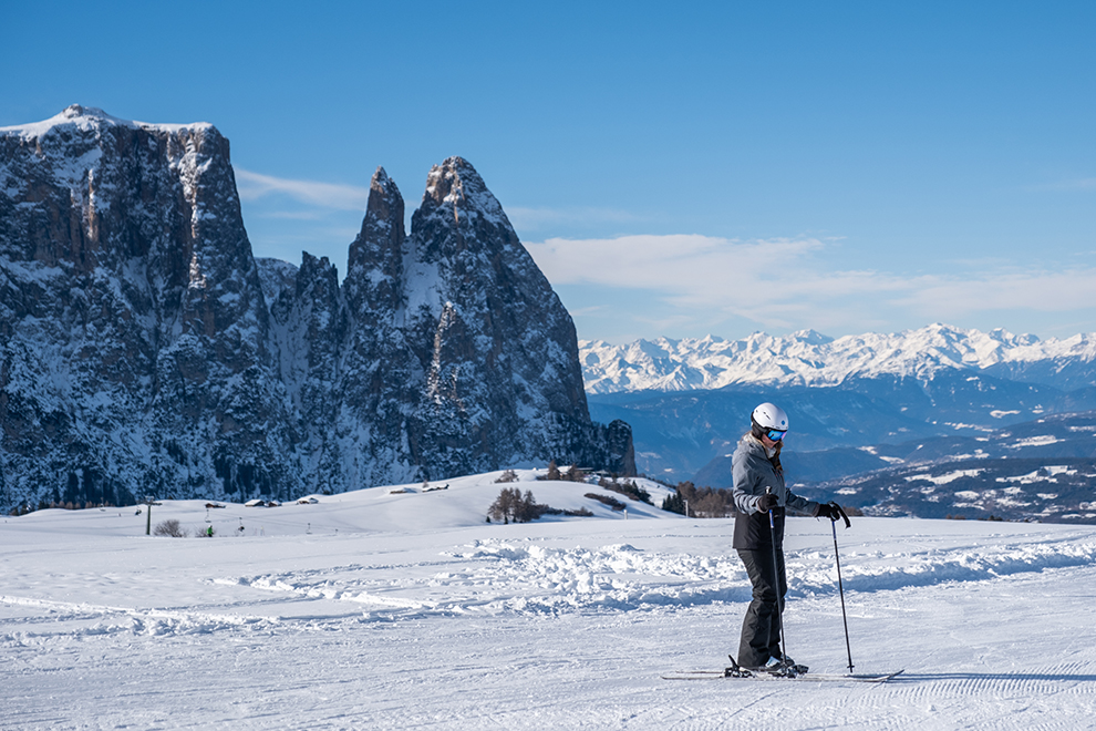 Blogger Veerle op haar skis in de Seiser Alm