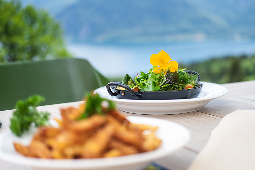 Heerlijk eten in Oostenrijk bij restaurant Druckerhof