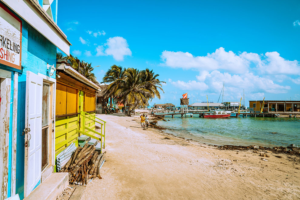 Colorful beach in Belize