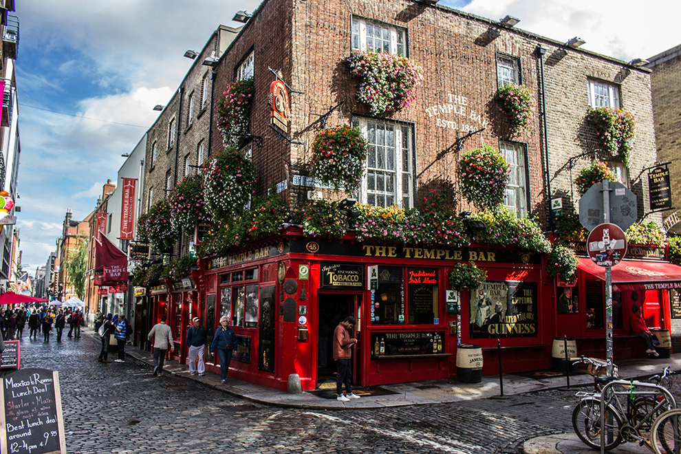 Levendige pub Temple Bar in Ierland