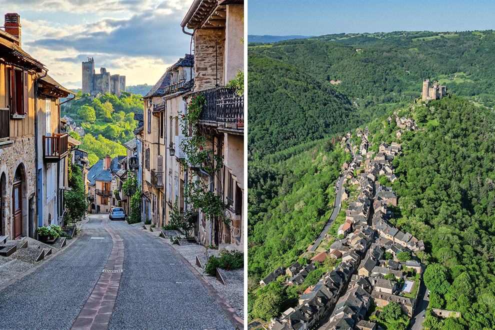Uitzicht op cultureel stadje Najac in Aveyron