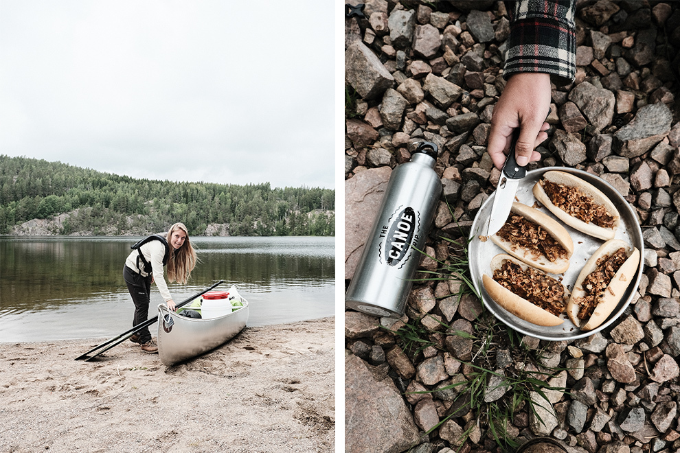 Koken in de wildernis en kanoën in Zweden