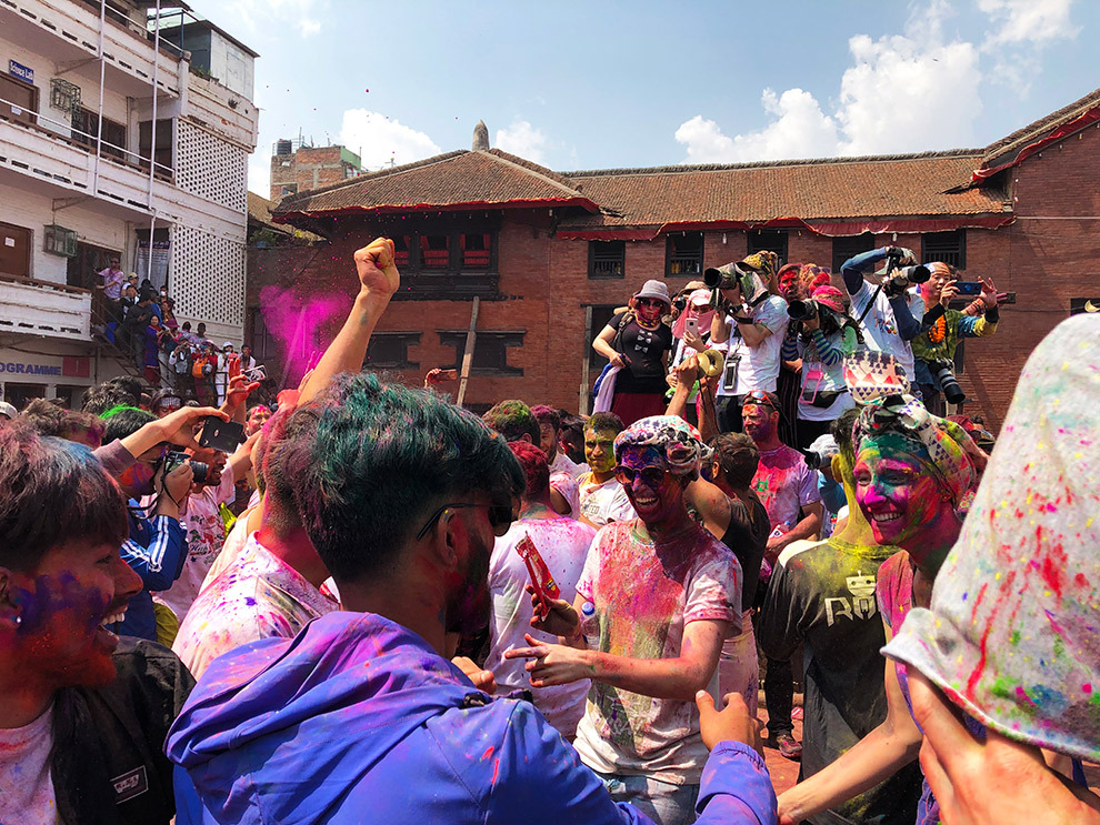 Kleurrijke Holi festival in Nepal