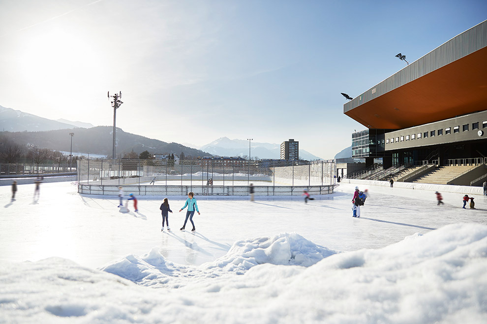 Schaatsen met kinderen in het Oostenrijkse Innsbruck