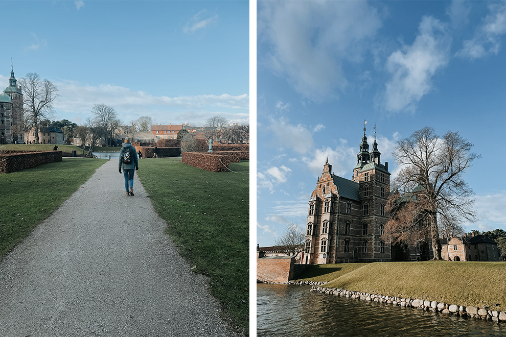 Wandelen door het park van Slot Rosenburg in Kopenhagen