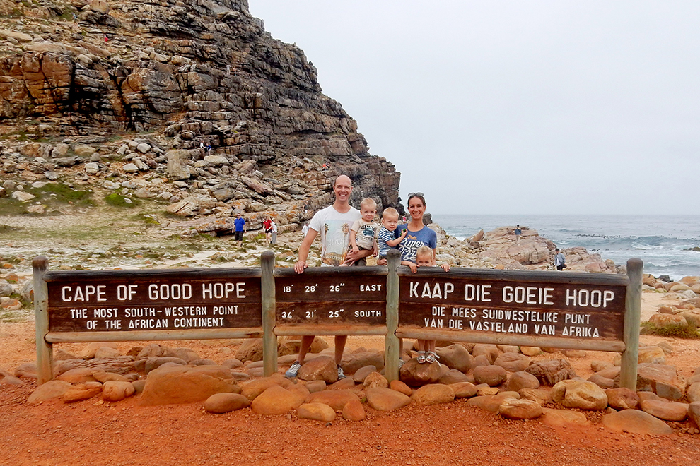 Familiefoto bij Kaap die Goede hoop