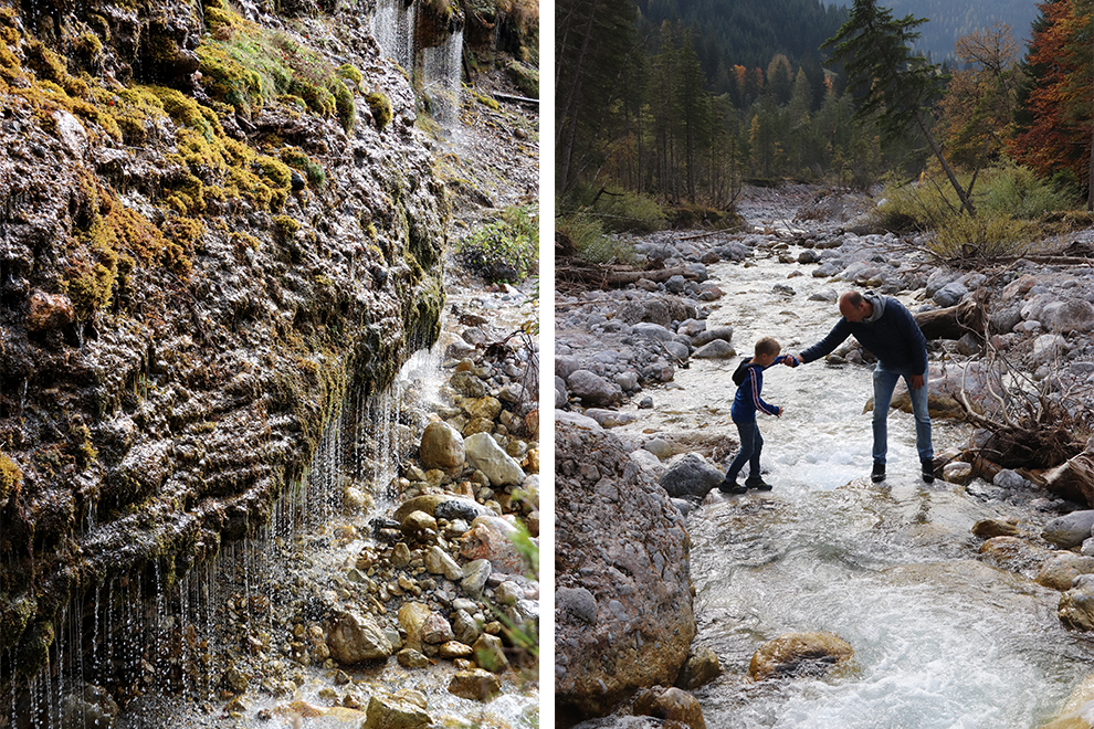 Triefen waterval ontdekken met kinderen in Oostenrijk