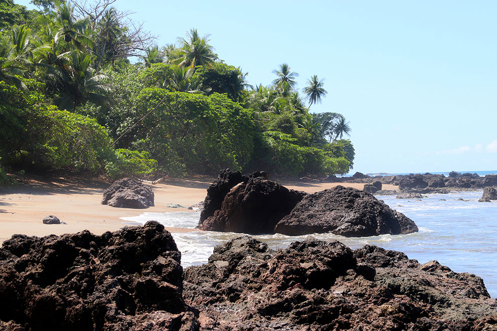 Kliffen van het corcovado strand in Costa Rica
