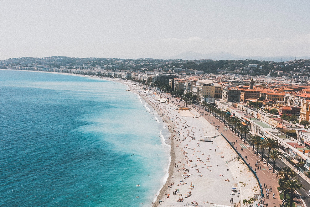 Uitzicht op de kust van Nice in Frankrijk