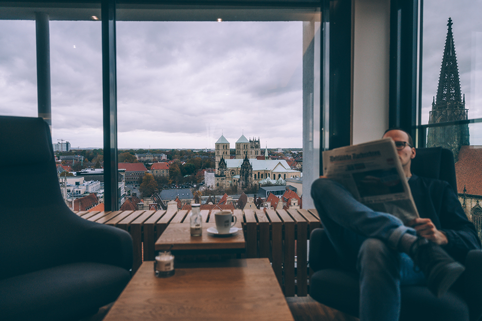 Lunchen met 360° uitzicht op Münster