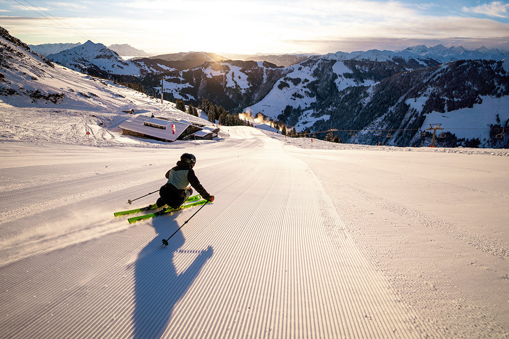 Als eerste de piste af in het Oostenrijkse Saalbach