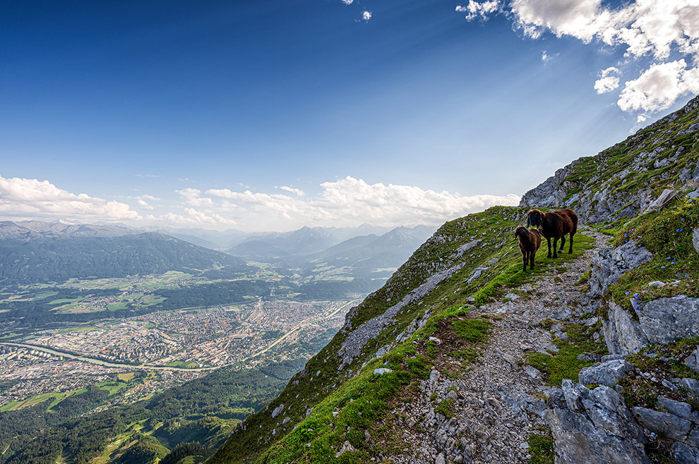 Uitzicht vanaf de Nordkette op Innsbruck