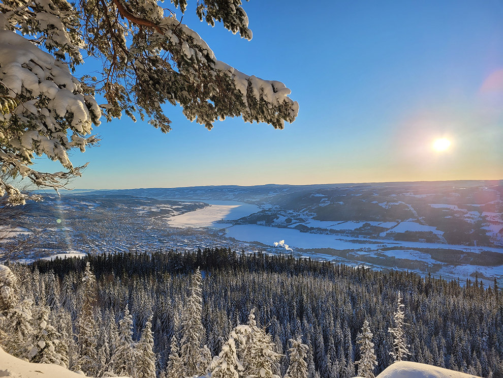 Winters uitzicht in Lillehammer, Noorwegen