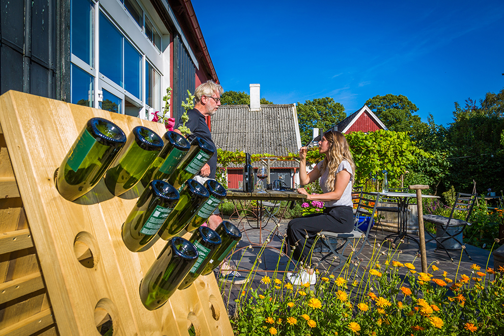Wijn proeven in het Zuid-Zweedse Hallakra 