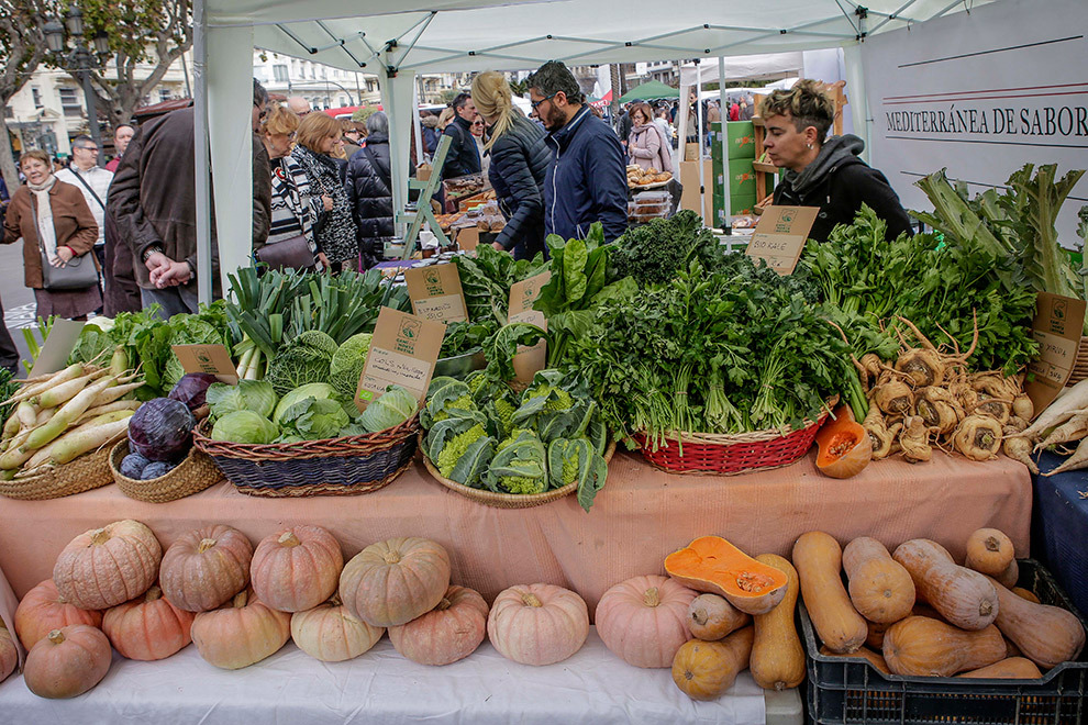 Verse groentes op de markt in Valencia