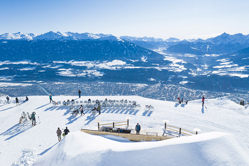 Uitzicht vanaf Nordkettenbahnen-kabelbaan