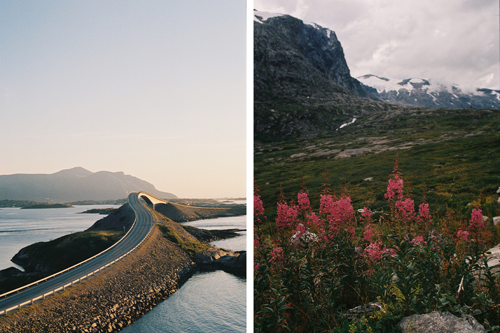 Rijden over kronkelende bergwegen, langs waanzinnige fjorden