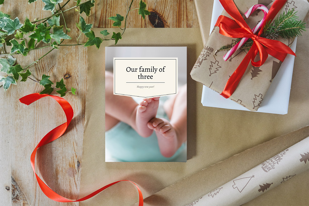A baby diary nicely wrapped up as a gift for the holidays