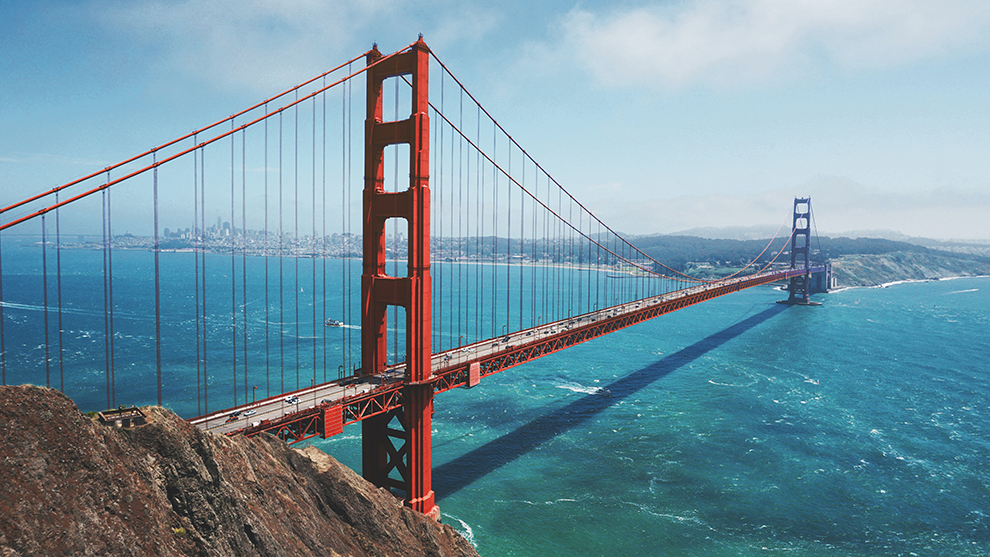 De roden Golden Gate Bridge van San Francisco 
