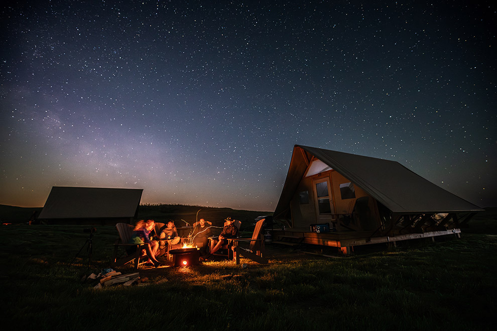 Heldere sterrenhemel bij Rock Creek Campground in Canada