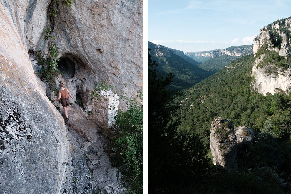 Wandeling door natuur rondom Le Rozier, Frankrijk