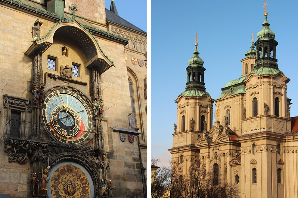 Astronomische klok en oude stadsplein van Praag