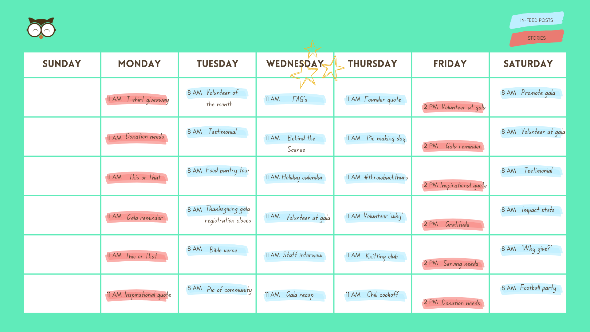 Social Media Calendar Template