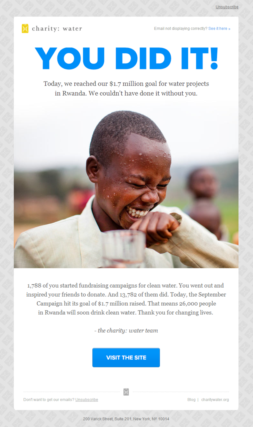 Charity Water Newsletter